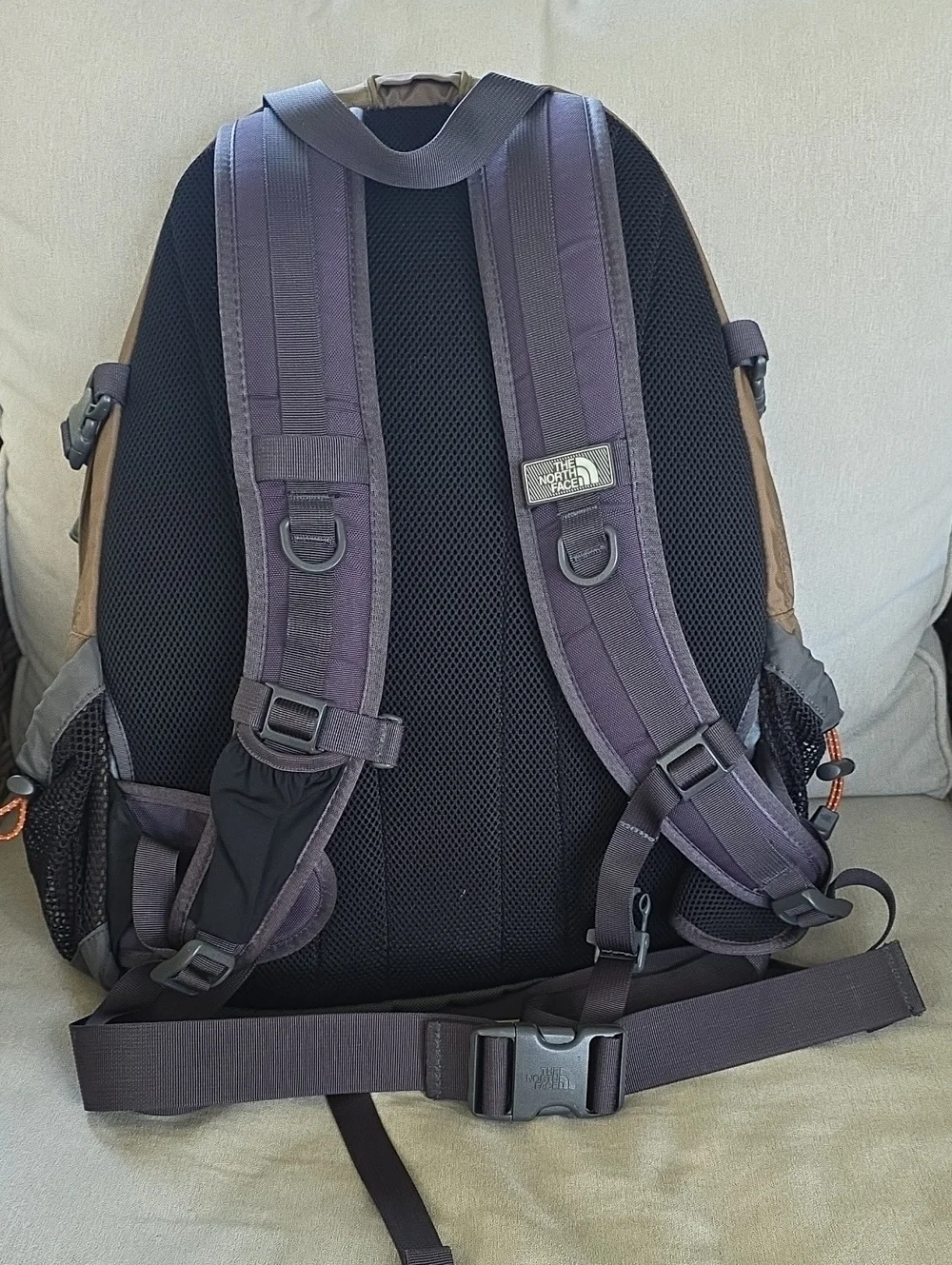 The North Face Borealis Backpack Tan Brown Orange Bungee Hiking Travel Laptop